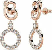 [Krystal Couture] Rose Gold Twisted Knot Dangle Earrings Embellished with Swarovski Crystals