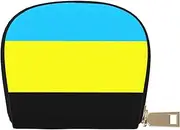 [JEJEA] Flag of The Sultanate of Burongan Print Credit Card Holder Wallet, Small Card Holder Wallet with Zipper,Leather Card Holder, White, One Size