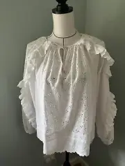 Seed Heritage White Broderie blouse Size 8 BNWT