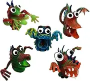 HONMEET 5pcs Silicone Animal Finger Puppets Fun Role Play Safe for Storytelling Imagination Communication Skills Development