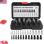Nut and Bolt Thread Checker, 26 Male/Female Gauges - 14 Inch & 12 Metric,