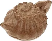 HOLIDYOYO 1Pc Hand Carved Peach Wood Teapot Ornament Craft for Home Decor Unique Tabletop Decoration Chinese Wood Carving Stylish Adornment for Tea Lovers