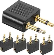 LAPYAPPE 5Pcs Airplane Headphone Adapter Durable Audio Converter for Airline Flight Entertainment Compact Lightweight Design for Easy Portability