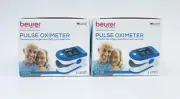 2 × Beurer PO50 Fingertip PULSE OXIMETER, Blood Oxygen Level/ Heart Rate Monitor