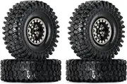 INJORA 1.0 Brass Beadlock Tires Set 4PCS Tires for 1/18 TRX4M 1/24 RC Crawler Car Axial SCX24 FMS FCX24 Gladiator Bronco C10 JLU Deadbolt B17 Upgrade (W1005-T1011)