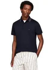 [Tommy Hilfiger] Monotype Interlock Polo in Navy