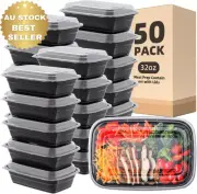 50 Pack 32Oz Meal Prep Containers with Lids Microwave Freezer Dishwasher Safe