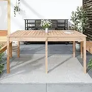 Outdoor Table Solid Wood Pine, Patio Dining, Height Adjustable, Foldable, Small Bistro, Garden, 159.5x82.5x76 cm