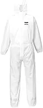 Portwest Pack of 5 Chemical Protective Overalls Size S to 4XL – Cat 3 Type 5 & 6; Anti-Static - White -