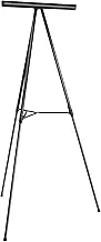 Amazon Basics High Boardroom Black Aluminum Flipchart Whiteboard and Display Easel Stand with Adjustable Height Telescope Tripod, Black, 93.98 x 45.72x 71.12 cm
