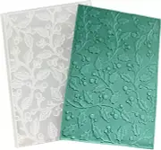 3D Christmas Leaves Embossing Folders for Card Making, 3 D Mistletoe Leaves Text