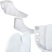 Japanese Kimono 9.5" White Split Toe Tabi Socks w/ Hooks Kohaze Geta Sandals