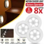 6 LED PIR Motion Sensor Night Light Wireless Cabinet Stair Closet Home Lamp AU