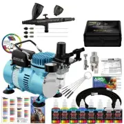 Master Airbrush PRO-120 Ultimate System & Air Compressor and Airbrush Paint Set