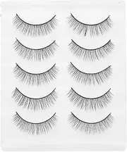 LOLIPPYY 5Pairs False Eyelashes Natural Look Soft Chemical Fiber Fake Lashes for Women for Home Salon Use Fluffy Volume Enhancing Eye Beauty Lashes