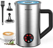 [morpilot] Electric Milk Frother 6 in 1, 150-350 ml, Milk Frother for Hot and Cold Milk Foam and Chocolate, Non-Stick Coating, Easy to Clean, Stainless Steel
