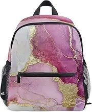 [Caihoyu] Kids Backpack Kids Teens Boys Waterproof Diaper Bag Backpack with Chest Strap Marble White, Marble White, Small