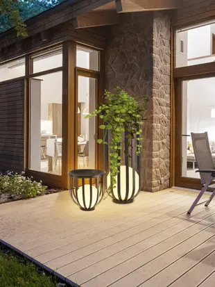 簡約現代落地燈戶外太陽能充電露營燈具庭院燈家用氛圍燈 (8.3折)