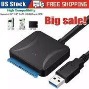 USB 3.0 to SATA External Hard Drive Reader 2.5" 3.5" HDD SSD Power adapter cable
