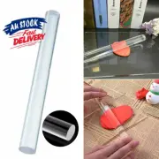 Durable Polymer Rolling Pin Solid Acrylic Roller Clay Craft Clear Art Tool AU