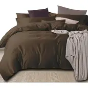 Dark Brown Egyptian Bed Quilt Cover Set 3 Piece