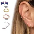 Daith Conch Snug Huggie Hoop Earring Nose Ring Body Jewelry CZ Ear Piercing