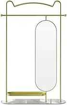 Full Length Mirror Rotating Full-Length Mirror Coat Rack Floor-Standing Combination Multi-Functional Dressing Mirror Fitting Mirror Hanging Clothes Rack Storage Full Body Mirror(Gold,95cm)