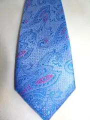 NEW $120 men TED BAKER SILK TIE 3 1/4" x 57" blue pink paisleys