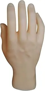 Hand Model,Mannequin Hand Realistic Skin Color Right Hand Mannequin with Crooked Fingers 8.3 Inch Vinyl Hand Model for Jewelry Display, Manicure Training