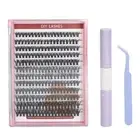 DIY Lash Extension Kit 240pcs Individual Eyelash 10‑16mm Clusters Eyelash Ex