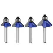 1/4 Inch Shank 45 Degree Chamfer Router Bit Set - 4 Sizes