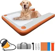 Inflatable Dog Dock and Raft, Water Sports Floating Platform for Swimming Pool, Boat Dock Ramp Ladder, Water Ladder Steps for Swimming Pets Up to 120 Kilograms
