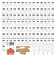 100 Pack Mini Salt and Pepper Shakers Bulk Glass Holders Cheese Spice Retro Gift