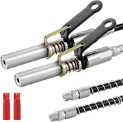 VEVOR Grease Gun Coupler 2 PCS, 10000 PSI High Pressure, 6-Jaw Locking, Quick Release Grease Gun Tip with Hose/Zerk Fittings Cleaner, Compatible with All Grease Guns 1/8" NPT Fittings for Automobiles