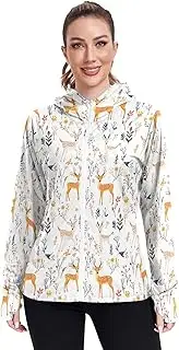 [Caihoyu] Hoodies Woman with Thumb Holes Plain t Shirts UPF 50+ Protection Plain Sweatshirt Hiking Outdoor, Multicolor07, Small