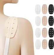 [ECHOBUY] Bra Strap Pads, Silicone, 6 Pairs of Bra Straps Cushions, Shoulder Pads, Bra, Silicone, Non-Slip Support Cushion for Women, Beige, 3 * 9.3 * 5 cm