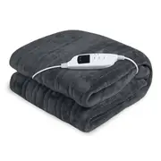 Laura Hill Heated Electric Blanket Fleece Throw (Grey)
