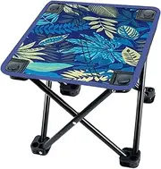 CAQYPVH Camping Stool Camp Stool Stool Folding Stool Chair Foldable Campsite Tilting Tilot Reclining Restful Rest for The Beach of The Festival of Festival, Blue Leaves