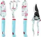 4 PCS Rustproof Floral Garden Tool Set Rake Trowel Transplanter Pruning Shears