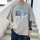 Oversize S-5XL 圖像印花潮牌INS短袖T恤男 潮t 大尺碼TEE 潮流寬鬆半袖 夏季透氣休閒學生五分袖上衣