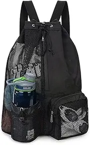 Drawstring Gym Bags with Zipper Pocket, Sport Swimming Storage Bag, Beach Bag for Swimming Gym Drawstring Backpack, Folding Into Pouch Boxing Equipment