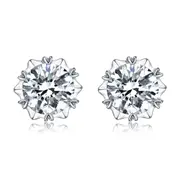 Sterling Silver Snowflake 0.5ct Moissanite Stud Hypoallergenic Earrings