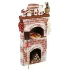 Dollhouse Filled Corner Pizza Oven Display 1.857/2 Reutter Stove Miniature