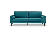 Sarantino Faux Velvet Sofa Bed Couch Furniture Lounge Suite Seat Blue
