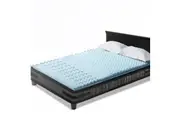 Double Size Cool Gel Memory Foam Mattress Topper Bamboo Cover 5CM 7-Zone