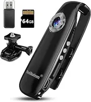 Mini Body Camera with Audio and Video Recording 1080P 64GB Motion Detection Video Recorder Portable POV Camcorder with Magnetic Bag Portable DV for Cycling, Pets, Hiking, Travaling