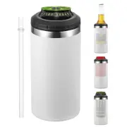 16oz Stainless Steel Can Cooler Insulated Slim Cans Bottles, White, 1 Pcs