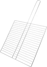 HAKIDZEL Single Handle Fish Grilling Net Heavy Duty Wire BBQ Rack for Outdoor Cooking Grilling Mesh for Fish Meat and Vegetable Barbecues Easy to Clean Grill Accessory