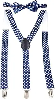 [Hellery] Suspender Bow Tie Pants Suspenders Y Back Brace Adjustable for Formal Wear Performance