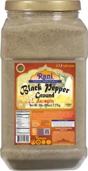 Rani Black Pepper Fine Powder 80 Mesh 80oz (5lbs) 2.27kg Bulk PET Jar